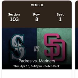San Diego Padres Vs Seattle Mariners- Thu