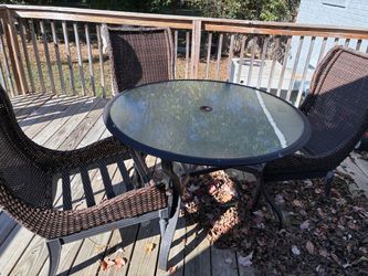 4-Piece Wicker and Glass Patio Set