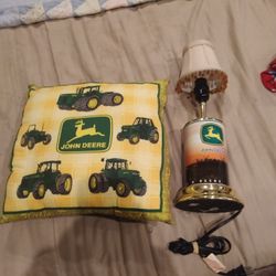 John Deere Lamp & Pillow. 30 Bucks 