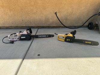 Two Corded Electric Chainsaws !!
