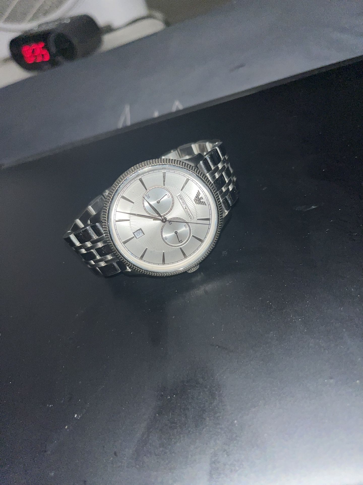 Emporio Armani Silver Link Watch Men