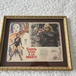 Custom Framed Mexican Movie Poster Santo Frente De La Muerte