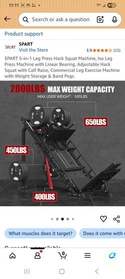 SPART 5-in-1 Leg Press / Hack Squat Machine — $800 OBO