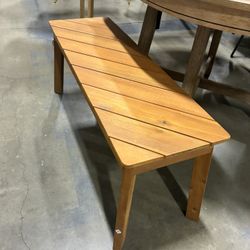 Newly Assembled Outdoor Wooden Bench, 45” 2-Person Backless Dining Bench, Weatherproof Outdoor Patio Bench