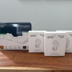 Brand New In Box Arlo Home Security System + 3 Extra Add On Sensors