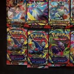 Pokémon Booster Packs Lot – Phantasmal Flames + Mega Evolution – Sealed