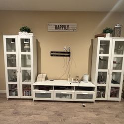 Bookshelves and TV Stand. Entertainment set.