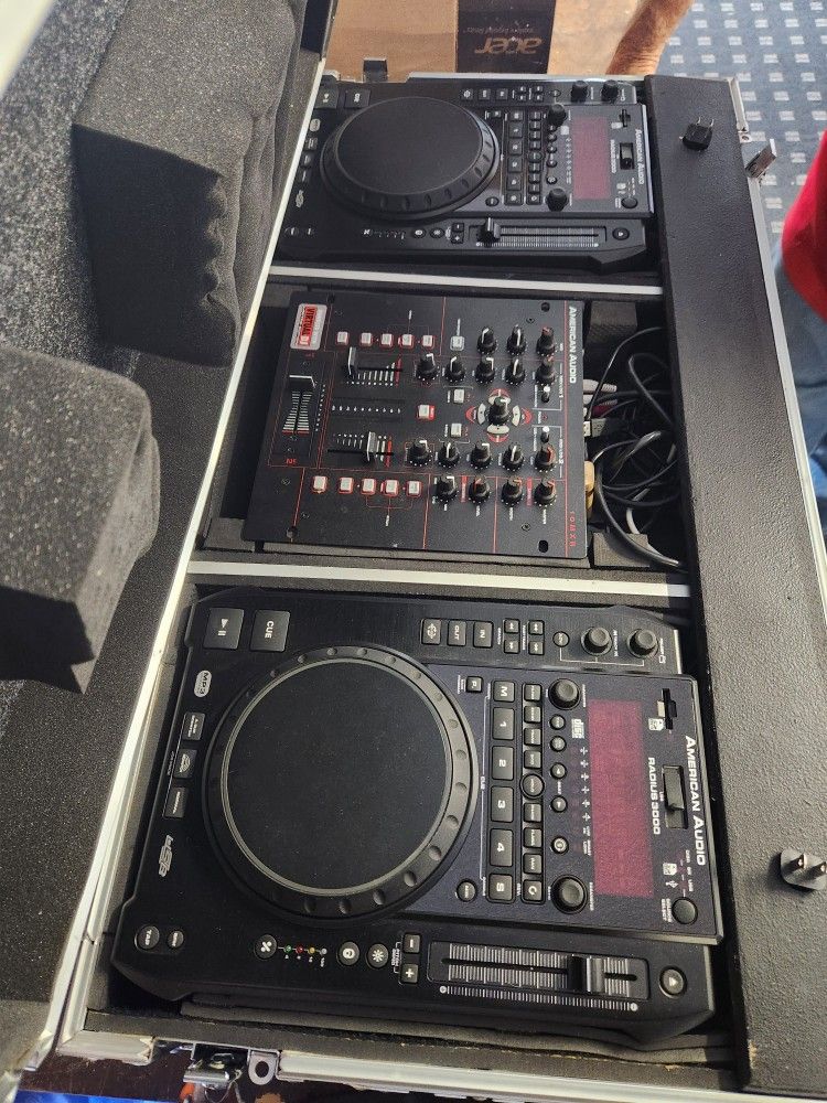 Dj Setup with Strobe Lights