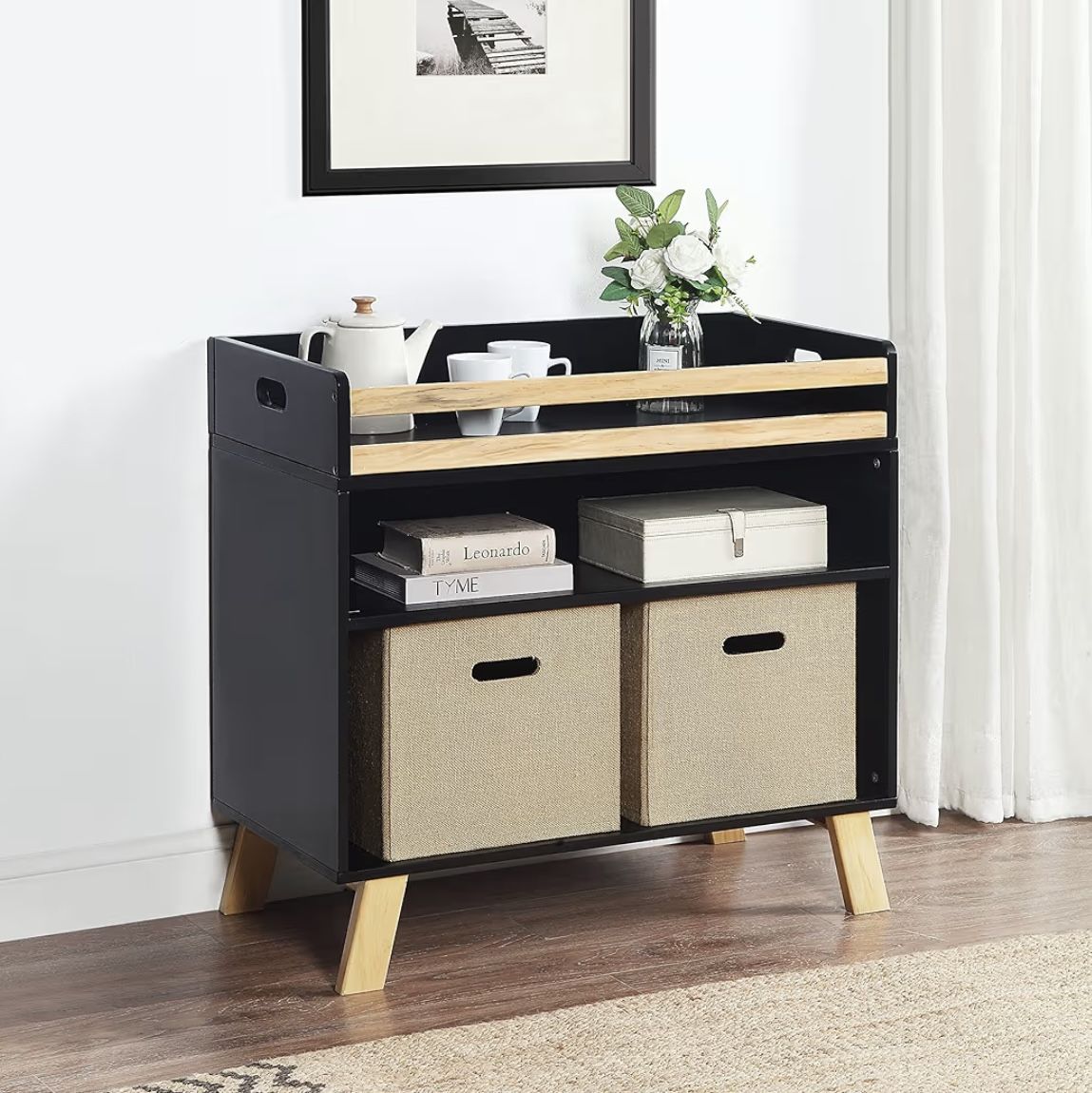 Suite Bebe Livia Changing Table in Black & Natural