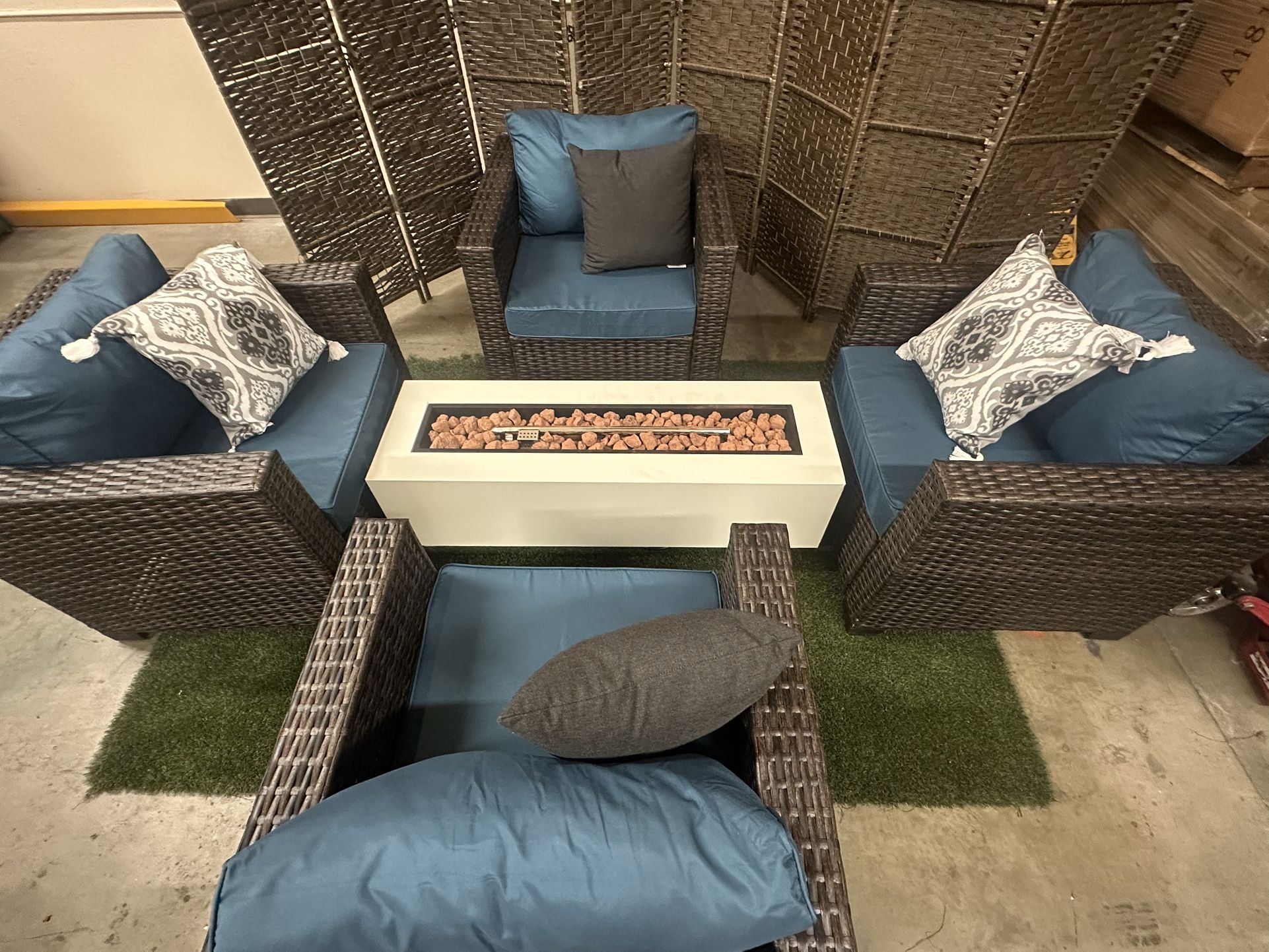 New Outdoor Patio Furniture Set With Fire Pit