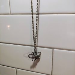 Metal Chain With Silver Scorpion Pendant. 