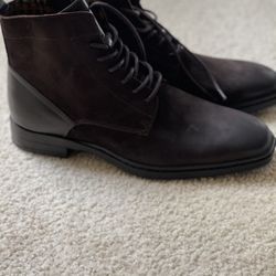 Karl Lagerfeld Men’s Leather Plain Toe Boots