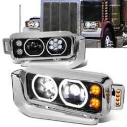 81-21 Peterbilt LED DRL Projector Headlights Luces Focos Faros Micas Faroles Headlamps 
