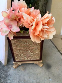 flower pot with fake flowers