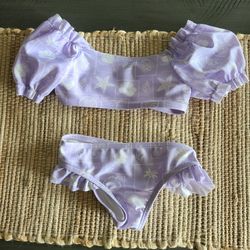 Wonder Nation 2 Piece Ruffled Bikini Swimsuit Purple,  Wore Once Sz 18M