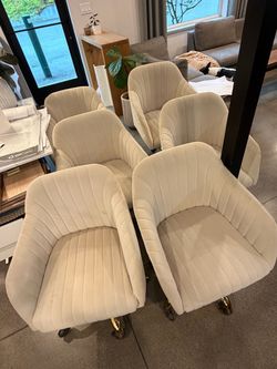 Set of 6 Upholstered Dining Armchairs