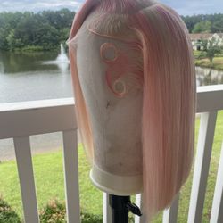 12 Bob Pink And Blonde Custom 13*6 Frontal Free Install With Purchase 