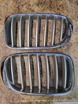 Pair Chrome Front Hood Kidney Grille For BMW Serie 4-2017