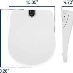 Smart Bidet Toilet Seat with Stainless Steel Nozzle, Heated Electric Toilet Seat with Adjustable Warm Water and Air Dryer
