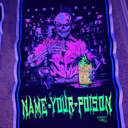 Name Your Poison Blacklight Poster - Authentic Blacklight-Reactive Flocked Material - 23" x 35"
