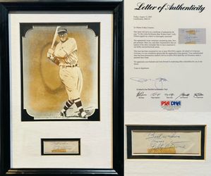 PSA DNA Lefty O’Doul Signed Cut Hall Of Famer Autograph (1(contact info removed)) Framed 8x10 Photo COA LOA