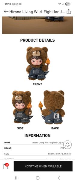 Hirono Living Wild-Fight for Joy Plush Doll (Authentic) from Pop Mart