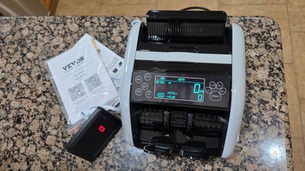 VEVOR Money Counter Machine, Bill Counter with UV, MG, IR and DD Counterfeit Detection, USD & EUR Cash Counting Machine with Large LCD & External Disp