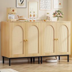 WEENFON Set of 2 Rattan Cabinet 