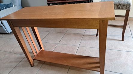 Wood Console Table with Bottom Shelf