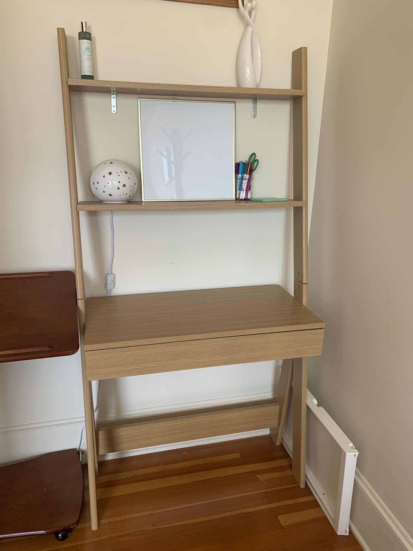 leaning desk with drawer