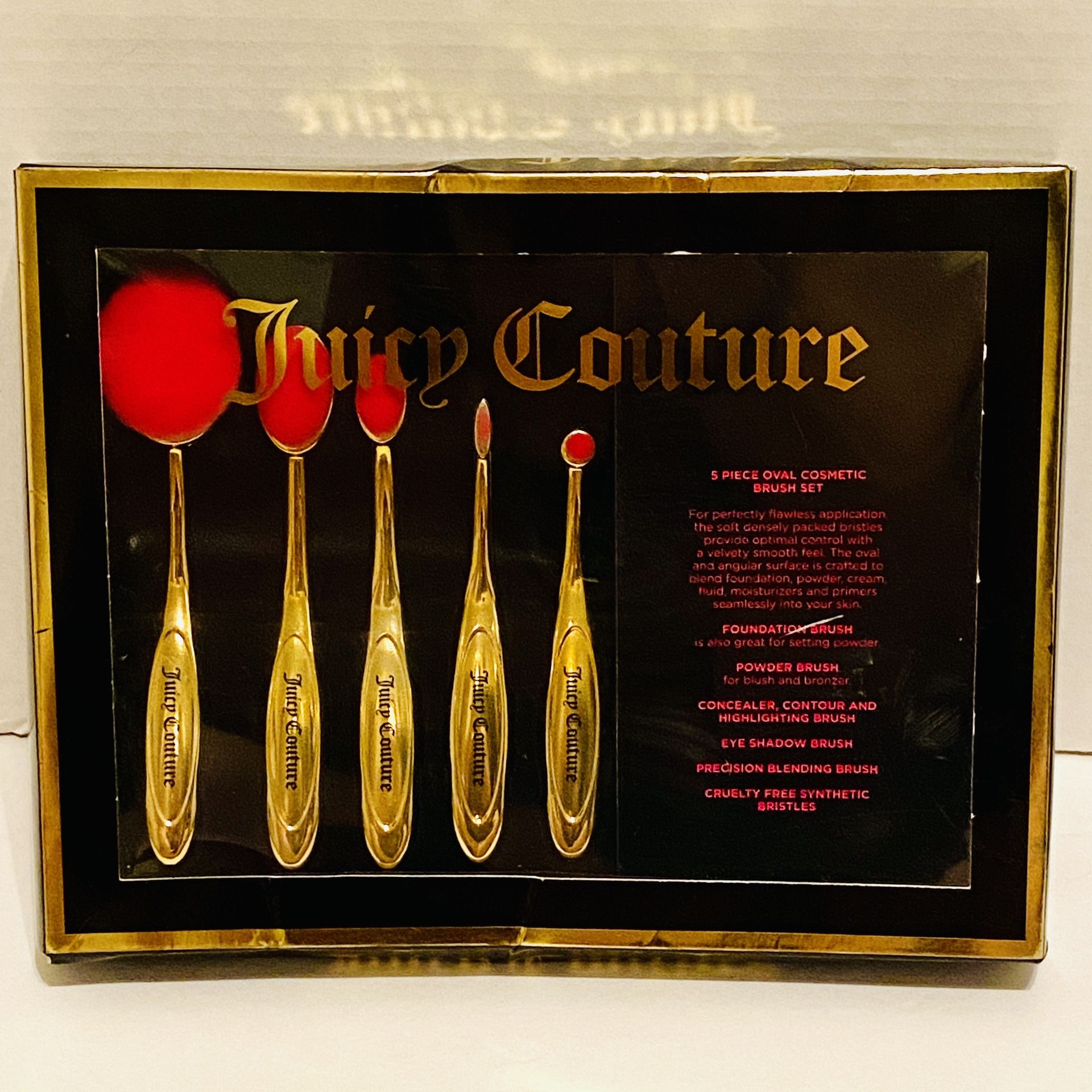 Juicy Couture NEW Cosmetic 5 Piece Set Contouring Make Up Brushes Brand New