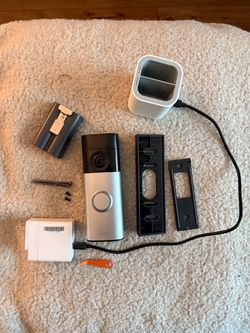 Ring Battery Doorbell Plus (2nd Gen), Brand New, Satin Nickel, with Dual Battery Charging Station