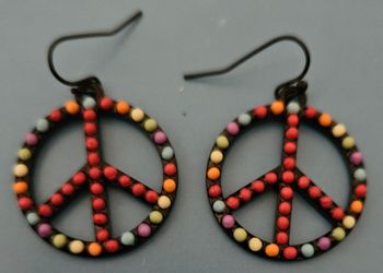 Colorful peace earrings, OBO