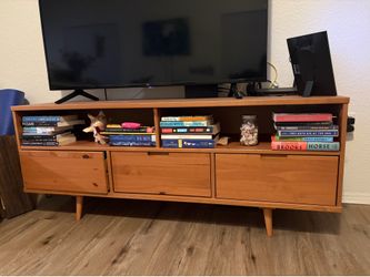 Wood Three Drawer TV Stand