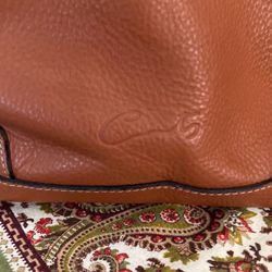 Cats Brown Leather Bag. 12x14