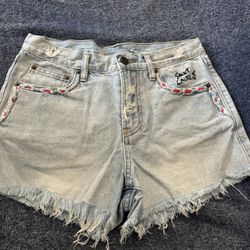 saint laurent denim shorts, size 27