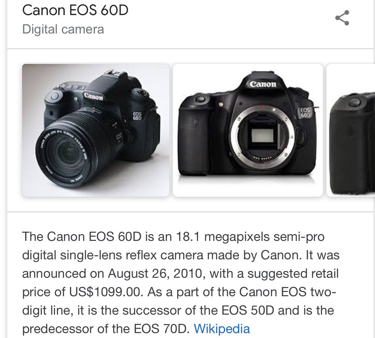 Canon 60D 18.1 megapixel digital camera bundle