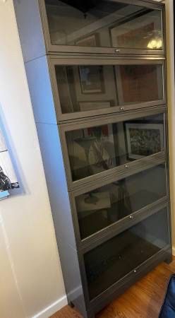 vintage metal barrister shelf mid century