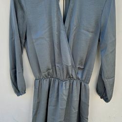 Forever 21 Sage Green Long Sleeve Dress Small