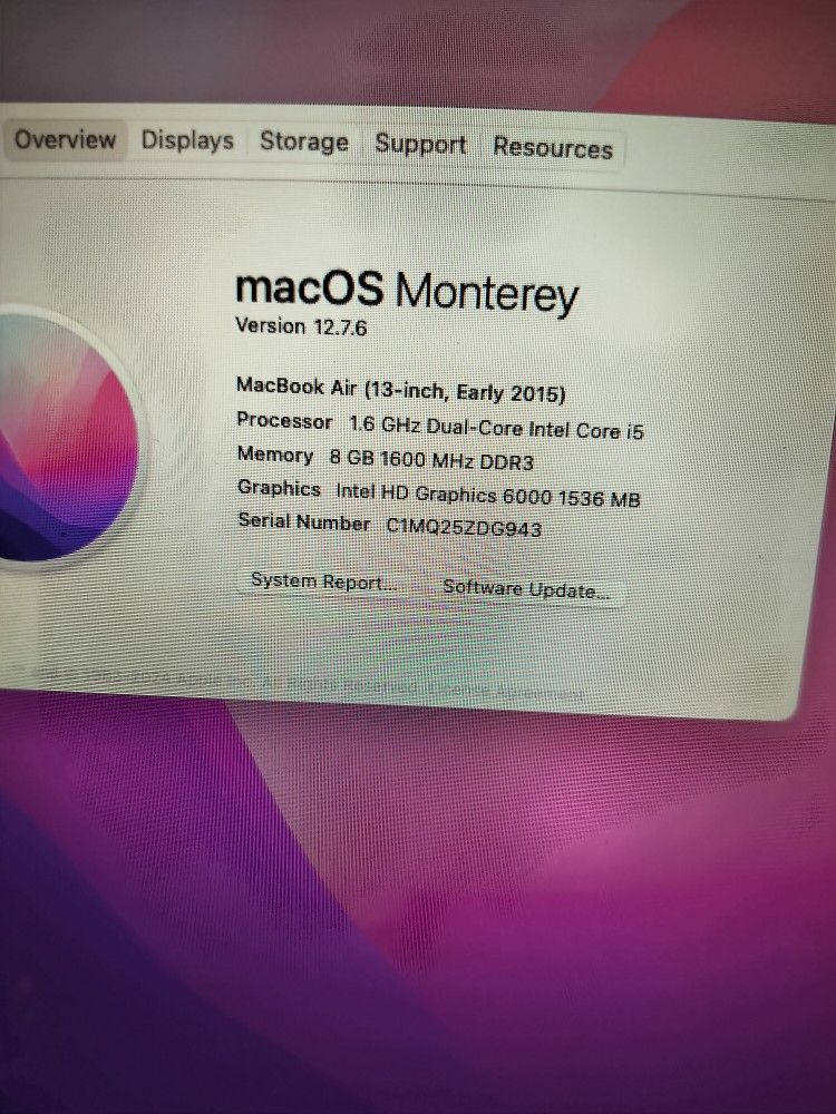 2015 Apple MacBook Air A1466