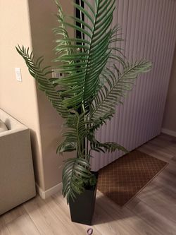 Large Artificial Palm Tree with Black Planter