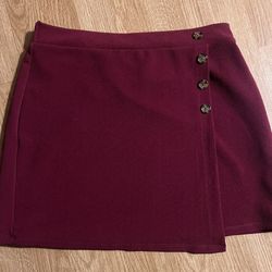 Burgundy Juniors Mini Skirt No Boundaries Size L (11-13)