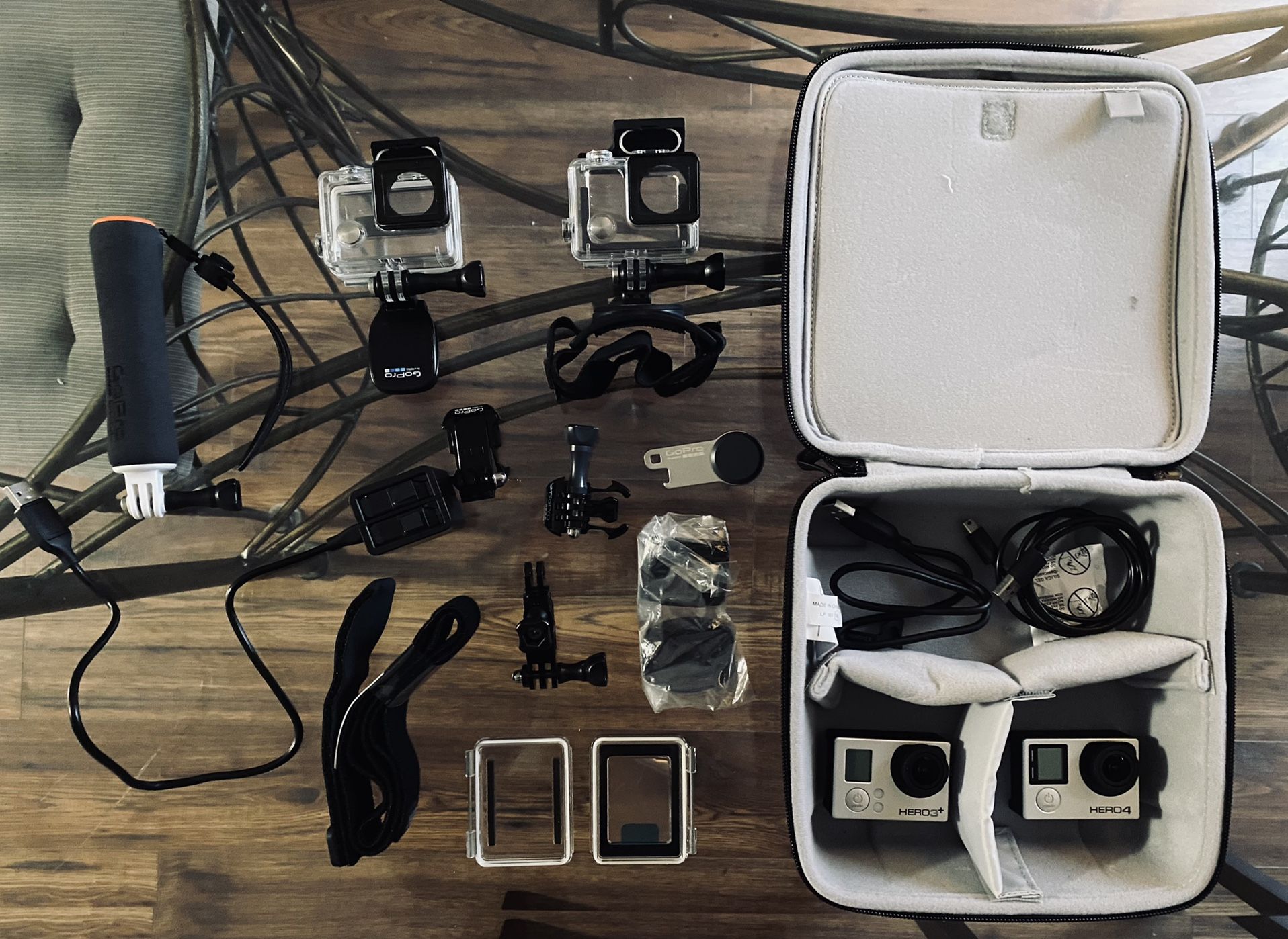 GoPro Kit! Hero3 And Hero4 Silver Plus Case, Straps, Charger Cords, Batteries  (I Will Sell Separately Message Me For Price) 