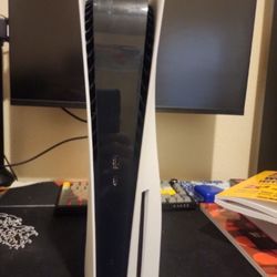 ps5 and 2 controllers and cables