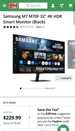 SAMSUNG TV + Monitor 32” 2022 good condition