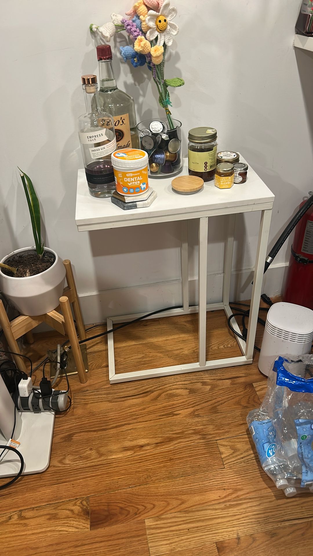 White Couch Side Table