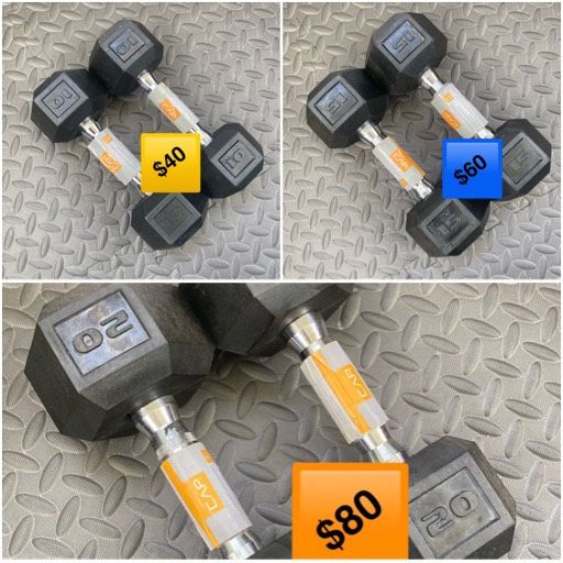 CAP HEX RUBBER COATED WEIGHTS DUMBBELLS 🦾 BRAND NEW!!!
