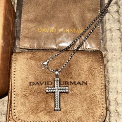 David Yurman Chevron Cross Necklace 