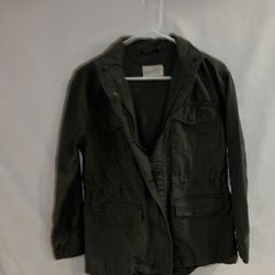 Ladies Womens XS x-small Universal Thread army green zip up khaki type jacket 