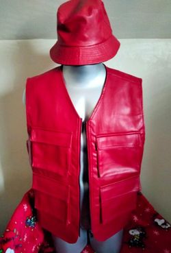 Leather Vest/Bucket Hat 